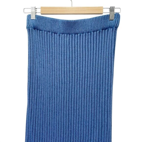 Anthropologie Chunky Knit Midi Sweater Skirt Cornflower Blue Women’s Size Medium - Picture 7 of 11